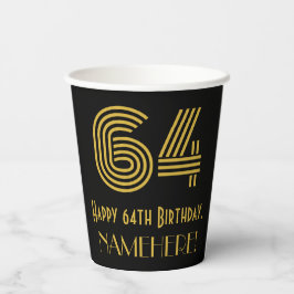 64ste verjaardag: Art Deco geïnspireerde uitstrali Papieren Bekers