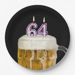 64th Birthday Beer op zwart papier Bord