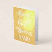 64th Birthday: Elegant, Ornate Script; Custom Name Folie Kaarten (Voorkant)