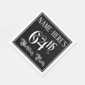 64th Birthday Party — Fancy Script + Custom Name Servet (Hoek)