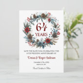 64th Wedding Anniversary Winter Save The Date (Staand voorkant)