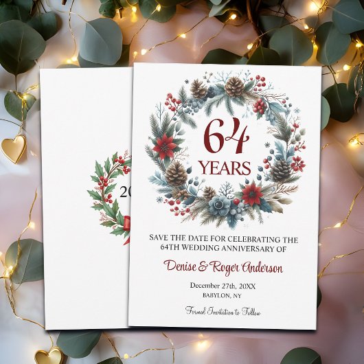 64th Wedding Anniversary Winter Save The Date
