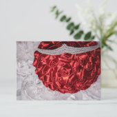 6508-Rode Satijnen Boeket, Diamanten Tiara op de S Kaart (Staand voorkant)