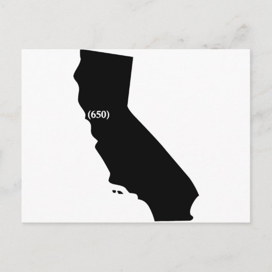 650 Area Code T-shirt, Bay Area, Californië Briefkaart (Voorkant)