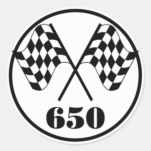 650 Geruite vlaggen Ronde Sticker (Voorkant)