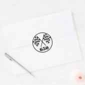 650 Geruite vlaggen Ronde Sticker (Envelop)