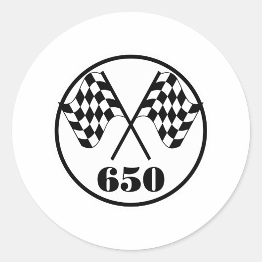 650 Geruite vlaggen Ronde Sticker (Voorkant)