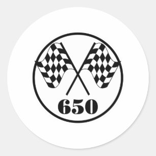 650 Geruite vlaggen Ronde Sticker