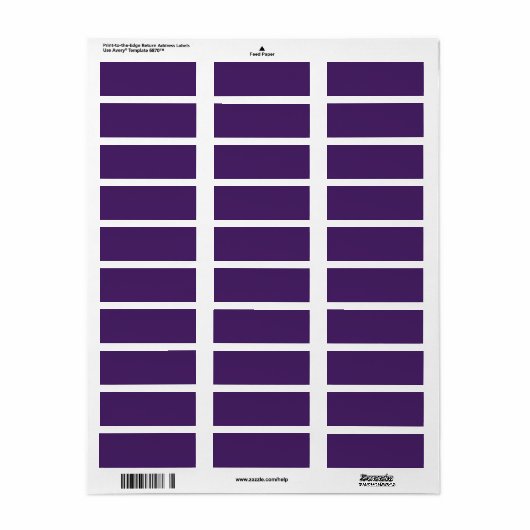 #65187A HEX CODE DARK PAARSE KLEUR ACHTERGRONDTEMP ETIKET (Full Sheet)
