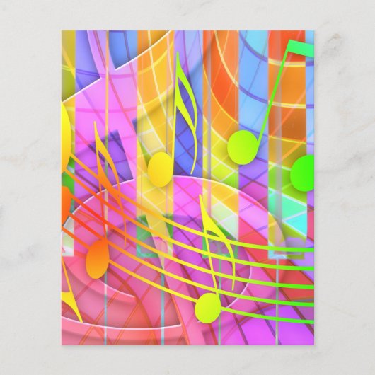 654580 COLORFUL MUZIEKNOTEN ACHTERGRONDEN WALLPAPE FLYER (Voorkant)
