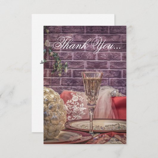 6554-Trouwtafel Bedankkaart (Voorkant / Achterkant)