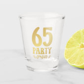 65 65e verjaardag van de bemanning van partijen shot glas (Voorkant)