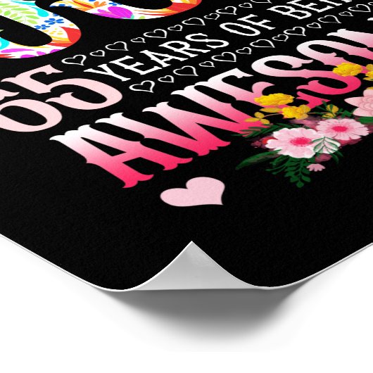 65 augustus 1957 65e verjaardag 65 jaar Geweldige  Poster (Hoek)