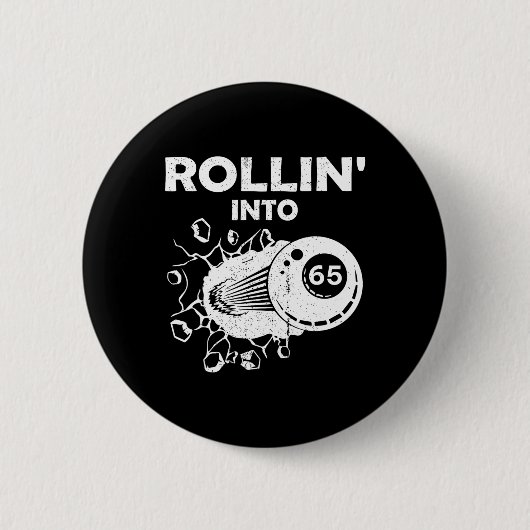 65 biljarten 65ste verjaardag Flaming Bill Ronde Button 5,7 Cm (Voorkant)