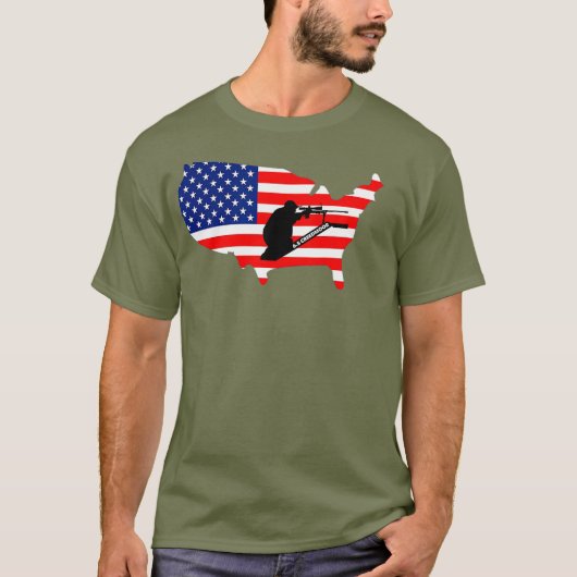 65 Creedmoor American Flag 2A LRP schietluis T-shirt (Voorkant)