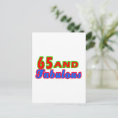 65 en Fabulous Birthday Design Briefkaart (Staand voorkant)