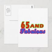 65 en Fabulous Birthday Design Briefkaart (Voorkant / Achterkant)