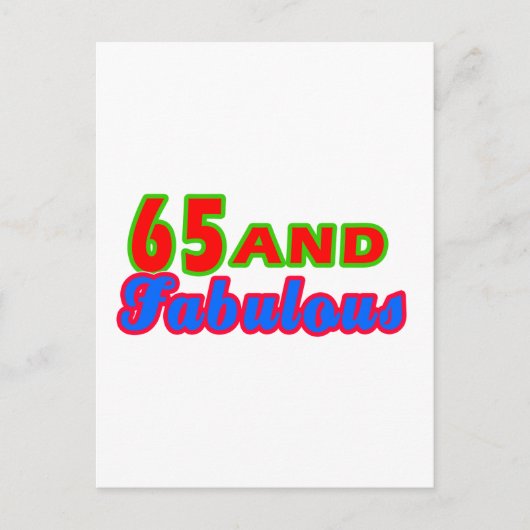 65 en Fabulous Birthday Design Briefkaart (Voorkant)
