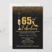 65. en Fabulous Birthday Invitation for Women Kaart (Voorkant)