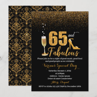 65. en Fabulous Birthday Invitation for Women Kaart