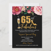 65. en Fabulous Birthday Invitation for Women Kaart (Voorkant)