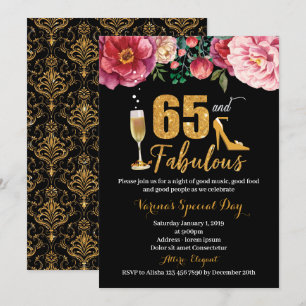 65. en Fabulous Birthday Invitation for Women Kaart