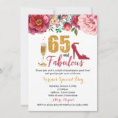 65 en fantastische verjaardagsuitnodiging voor vro kaart (Voorkant)