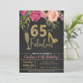 65 en fantastische volwassen vrouw verjaardag uitn kaart (Staand voorkant)