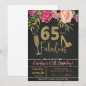 65 en fantastische volwassen vrouw verjaardag uitn kaart (Voorkant / Achterkant)