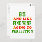 65 en net als mooie design voor wijnverjaardagen briefkaart (Voorkant / Achterkant)