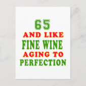 65 en net als mooie design voor wijnverjaardagen briefkaart (Voorkant)