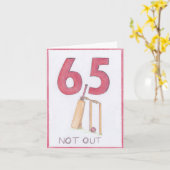 65 en niet uit, cricket verjaardagskaart kaart (Gele Bloem)