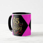 65 en nog steeds sassy Leuk verjaardagsgeschenk vo Mok (Voorkant links)