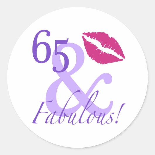 65 en weefsels ronde sticker (Voorkant)