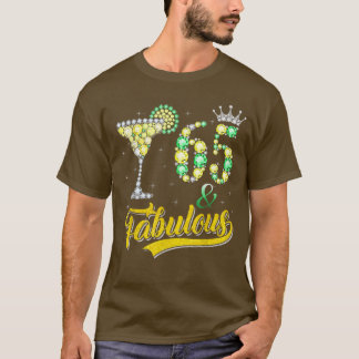 65 & Fabulous s For Women Diamond Crown Margarita T-shirt