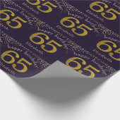 65 Glitter Gold Birthday Wrapping Paper Cadeaupapier (Hoek)