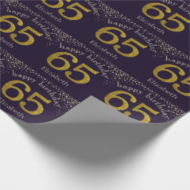 65 Glitter Gold Birthday Wrapping Paper Cadeaupapier