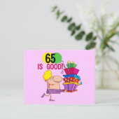 65 is Good Birthday Tshirts and Gifts Briefkaart (Staand voorkant)
