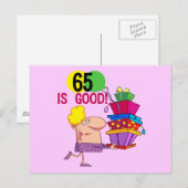 65 is Good Birthday Tshirts and Gifts Briefkaart (Voorkant / Achterkant)