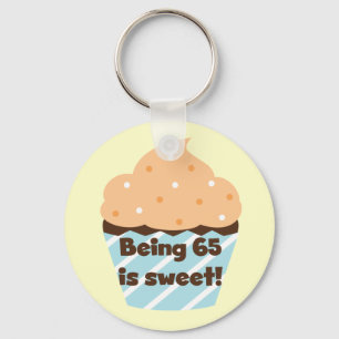 65 is Sweet Birthday T-shirts en cadeautjes Sleutelhanger
