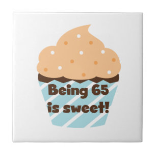 65 is Sweet Birthday T-shirts en cadeautjes Tegeltje