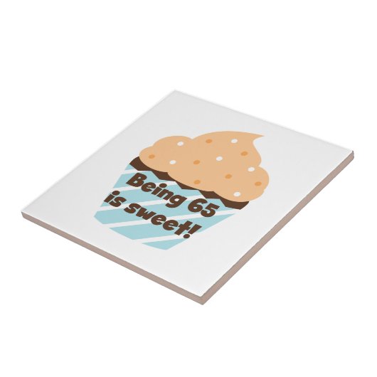 65 is Sweet Birthday T-shirts en cadeautjes Tegeltje (Zijkant)