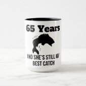 65 jaar beste vangst mok (Midden)