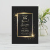 65 jaar Black Gold verjaardagsfeestje Kaart (Staand voorkant)