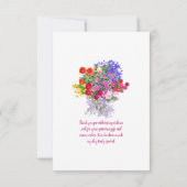 65 jaar Elegante Tuinbloem – 65ste verjaardag Bedankkaart (Achterkant)