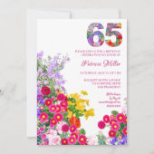 65 jaar Elegante Tuinbloem – 65ste verjaardag Kaart (Voorkant)