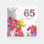 65 jaar Elegante Tuinbloem – 65ste verjaardag Servet (Voorkant)