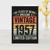 65 jaar geweldig zijn Retro 1957 Kaart (Gele Bloem)