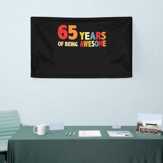 65 jaar Geweldige cadeaus van 65 jaar oud Spandoek (Beurs)