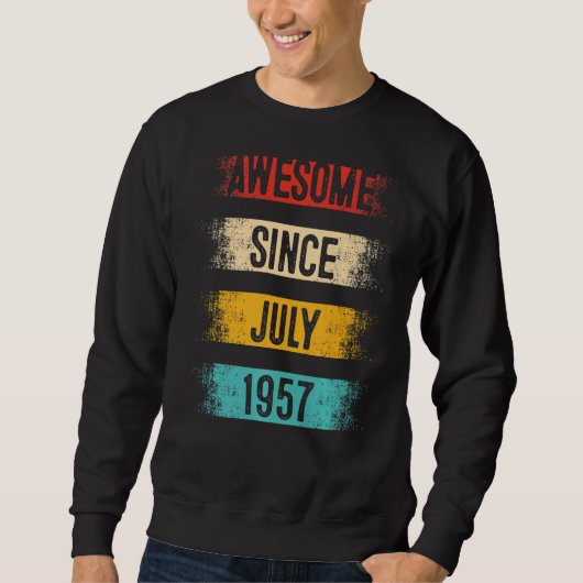 65 jaar Geweldige sinds juli 1957 65e verjaardag Trui (Voorkant)